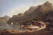 Gabriel Lory fils Vue of Fluhlen, in Suisse oil painting artist